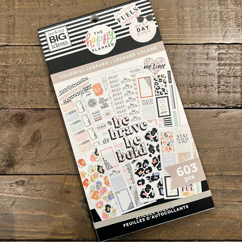 The Happy Planner Colorful Leopard sticker sheets